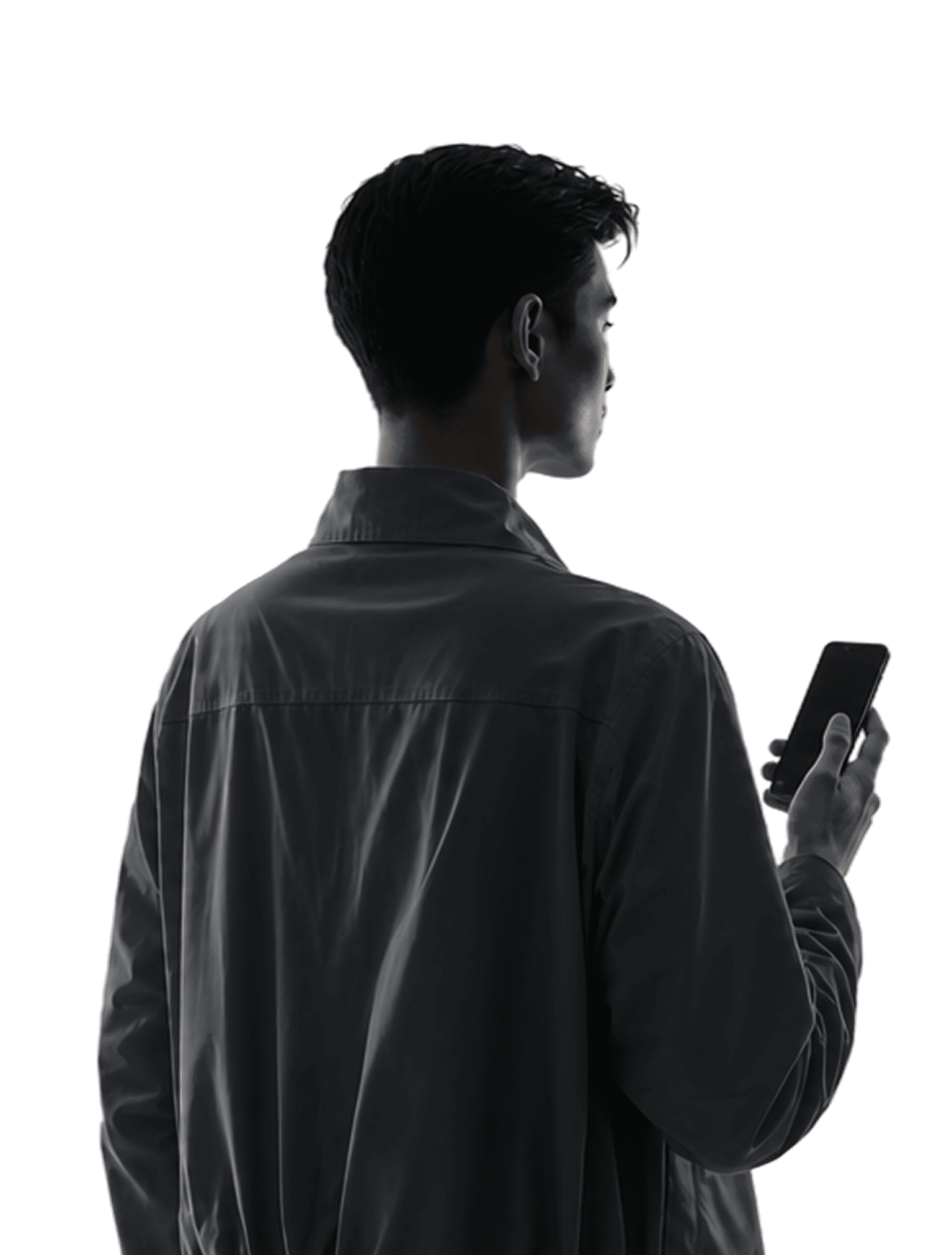 A person using a phone within the X-Border financial ecosystem